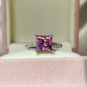 2 Carat 925 Sterling Silver Moissanite Ring, front view