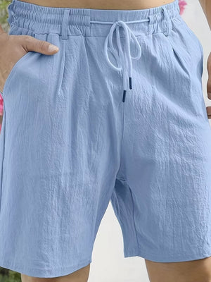 Men's Lightweight Drawstring Shorts Plus Size, model styling view
