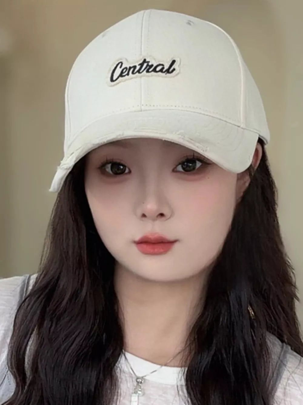 Embroidered Distressed Baseball Cap