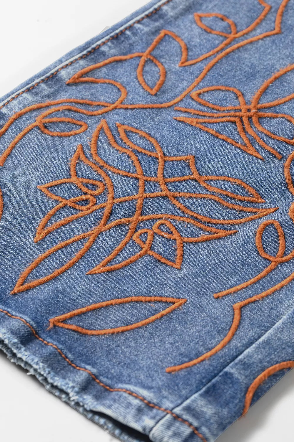 Embroidered Flare Leg Jeans, side view