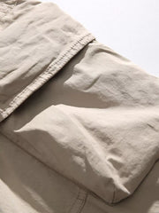 Men's Full Size Multiple Pockets Sweatpants Set in Khaki, fabric detail