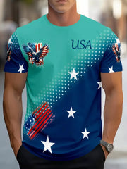 Men's Patriotic Eagle Usa Graphic T-shirt Plus Size, side view