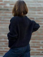 Full Size V-neck Button-up Knit Cardigan Plus Size in Deep Red, product detail