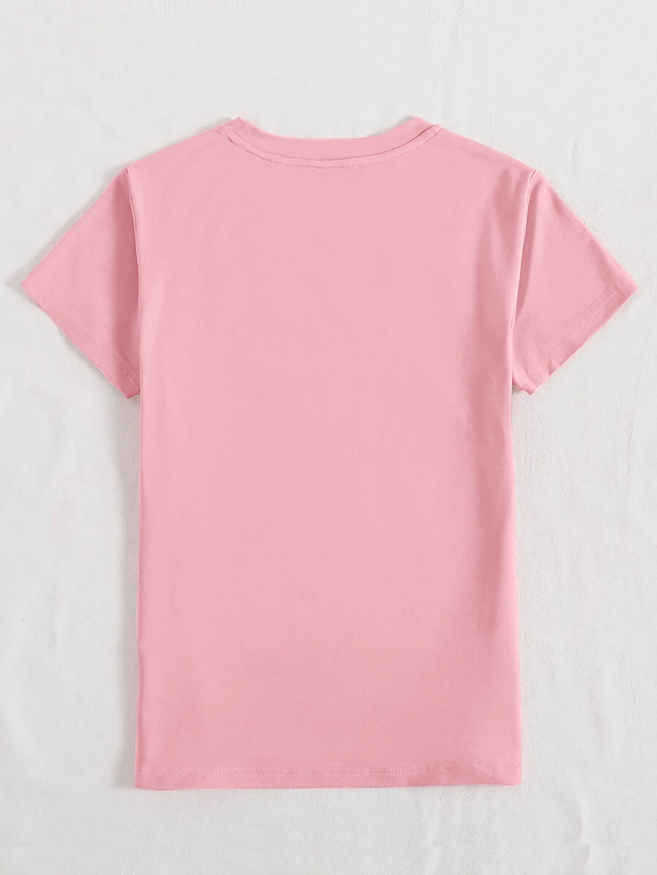 Dusty pink basic t-shirt with crew neck and short sleeves.