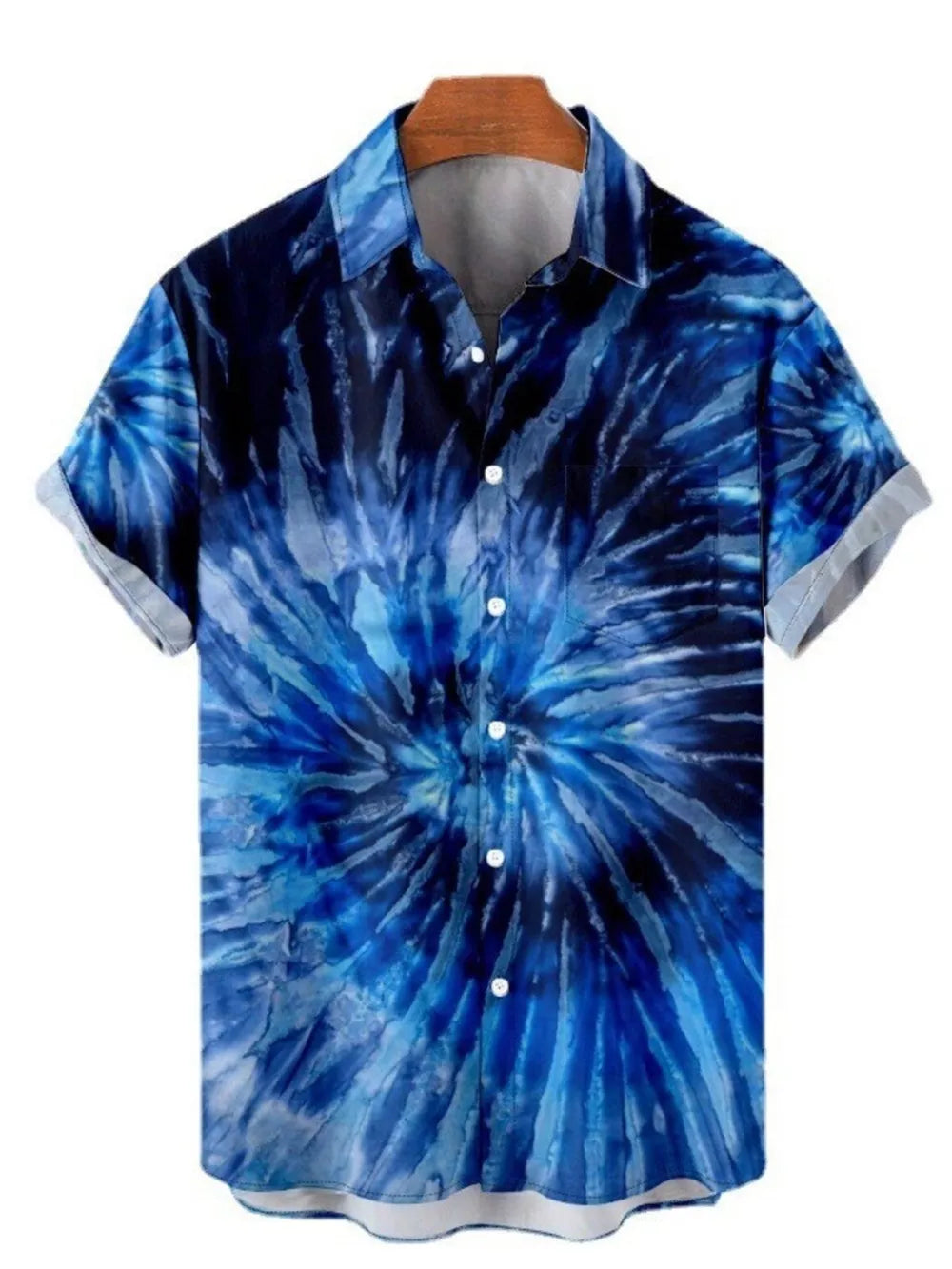 Men's Full Size Printed Button Up Shirt, close-up detail