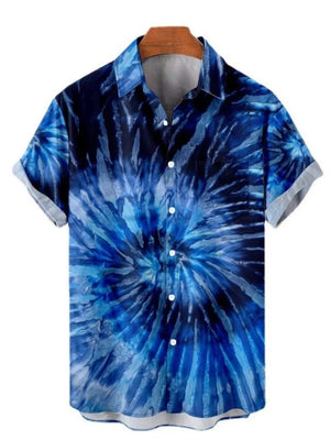 Men's Full Size Printed Button Up Shirt, close-up detail