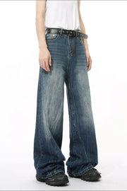Electric Drift wide leg jeans in medium wash denim with a relaxed fit and subtle fading.