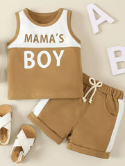 Children's Tank Top And Shorts Set in Light Green, side view