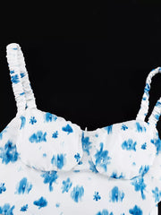 Charming Floral Ruffle Hem Tank