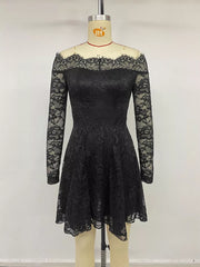 Romantic Off-shoulder Lace Mini Dress