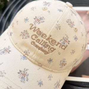 Floral Print Baseball Cap, close-up detail