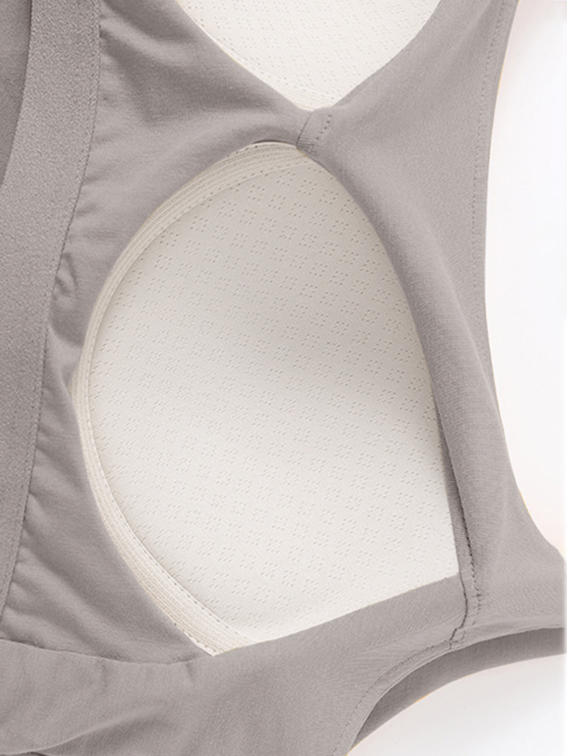 Built-in bustier crop camisole in Dust Storm with a textured inner lining and supportive band.