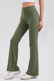Sculpted flare leggings in Matcha Green with a high waist and performance fit.