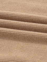 Beige ribbed knit sweater dress fabric detail