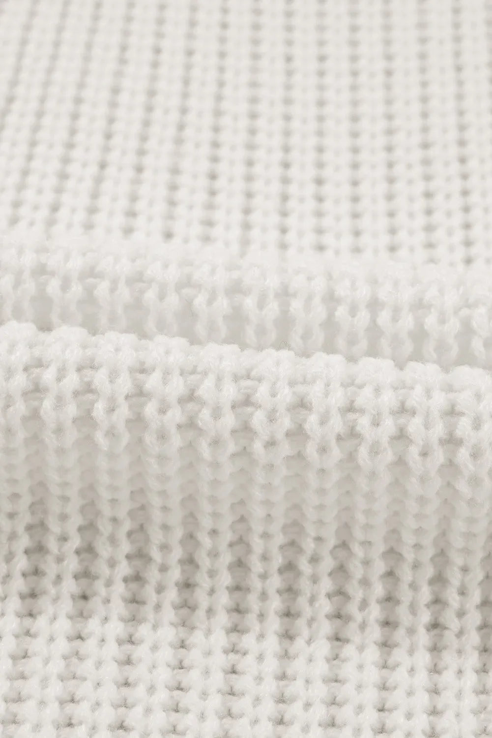 Ivory acrylic knit cardigan with textured stitch detail
