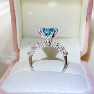 925 Sterling Silver Solitaire Moissanite Bezel Ring, model styling view
