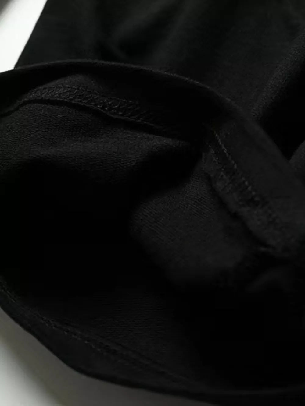 Men's Plus Size Short Sleeve Zip Up Hoodie in Black, model styling view