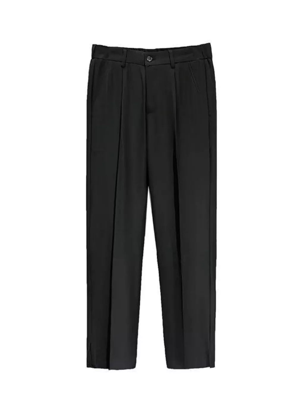 Black men's sweatpants with elevated seam detail and a relaxed fit.