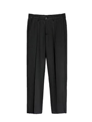 Black men's sweatpants with elevated seam detail and a relaxed fit.