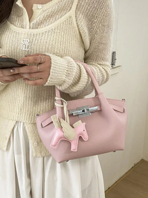 Top Handle Mini Crossbody Bag in Yellow, back view
