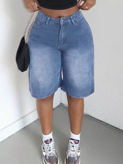 Effortless High-waisted Denim Shorts