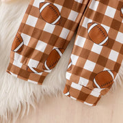 Children's Football Season Bodysuit Set in Apricot, model styling view