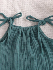 Children's Textured Cami And Shorts Set in Sea Blue, fit detail