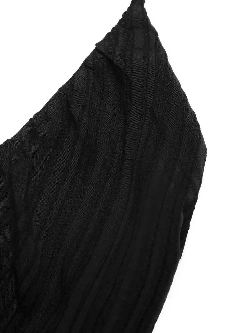 Black ruched halter maxi dress with tiered skirt detail