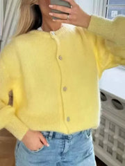 Ribbed Long-sleeve Top in Pink, back view
