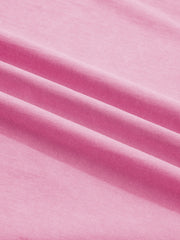 Pink mineral wash cotton tee with notched neck detail