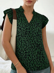 Chic Ruffled Leopard Print Shirt