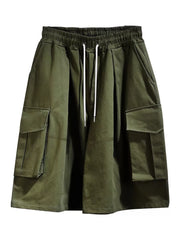 Men's Full Size Cargo Shorts With Drawstring Waist in Khakis, alternate angle