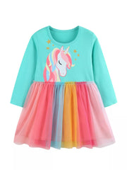 Whimsical Unicorn Tulle Dress For Kids