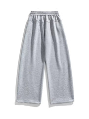 Men's Plus Size Loose Fit Wide Leg Casual Pants in Navy Blue, model styling view