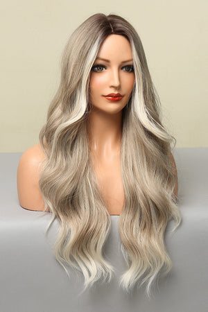 Ombre beach wave wig in light brown/blonde balayage with face-framing layers.