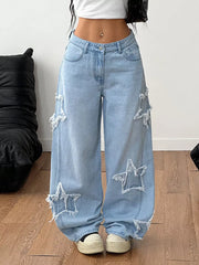 Star-embellished Wide-leg Jeans
