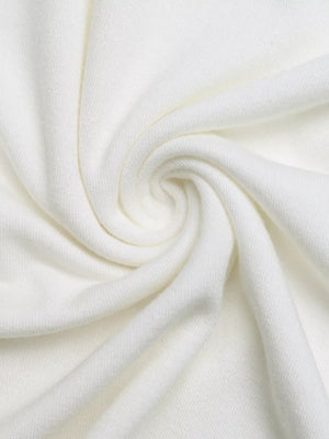 White cap sleeve t-shirt fabric detail, soft knit texture