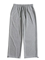 Men's Drawstring Wide Leg Pants in Gray, model styling view