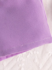 Purple cotton baby set with butterfly print and bow detail