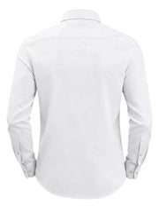 Men's Slim Fit Button Up Shirt Plus Size in Black, back view