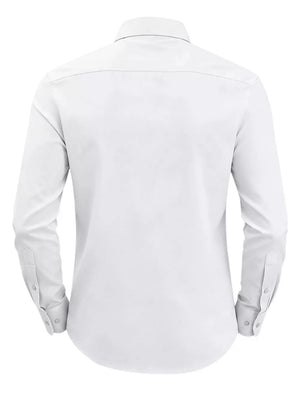 Men's Slim Fit Button Up Shirt Plus Size in Black, back view