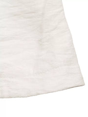 Cream textured one-shoulder top and geometric maxi skirt set with elastane