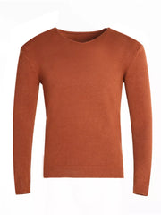 Men's Plus Size Solid Color Long Sleeve Knit Top in Navy, front view