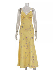 Floral Elegance Maxi Dress With Spaghetti Straps