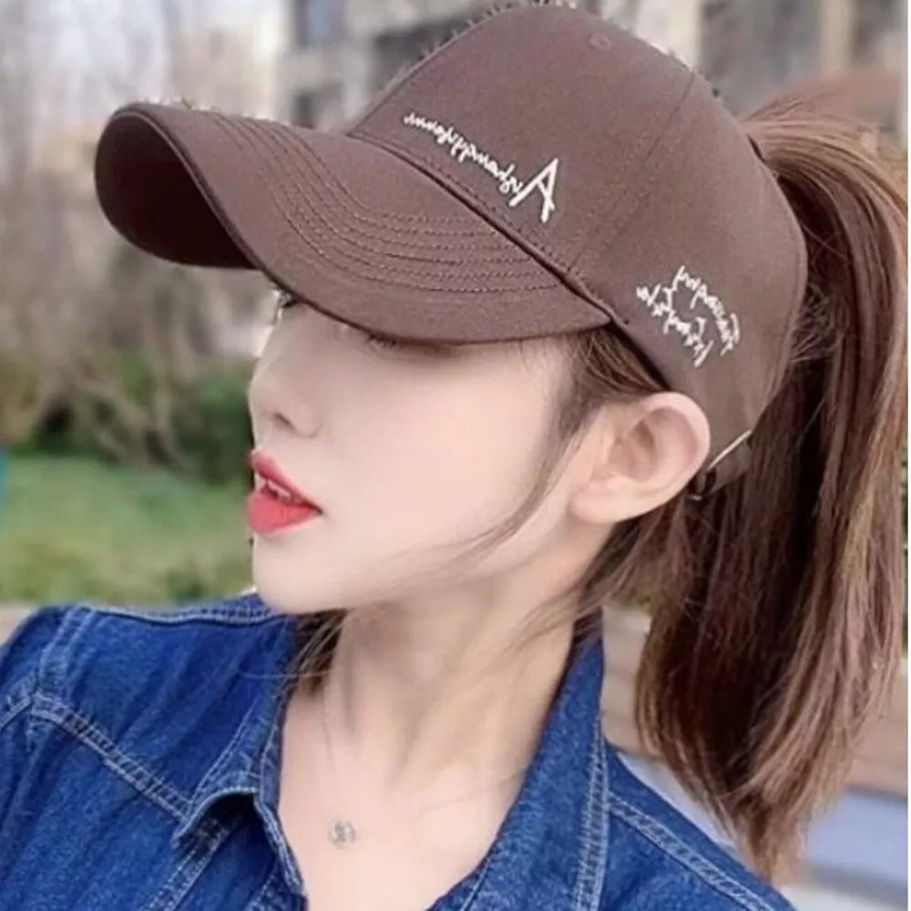 Embroidered Cotton Baseball Cap With Script