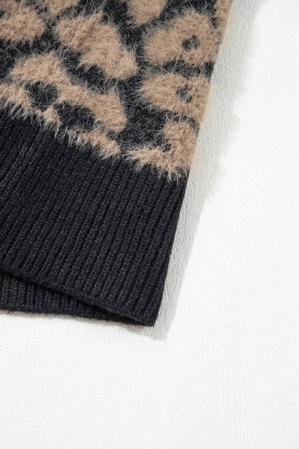 Leopard Print Knit Sleeveless Sweater Vest, editorial view