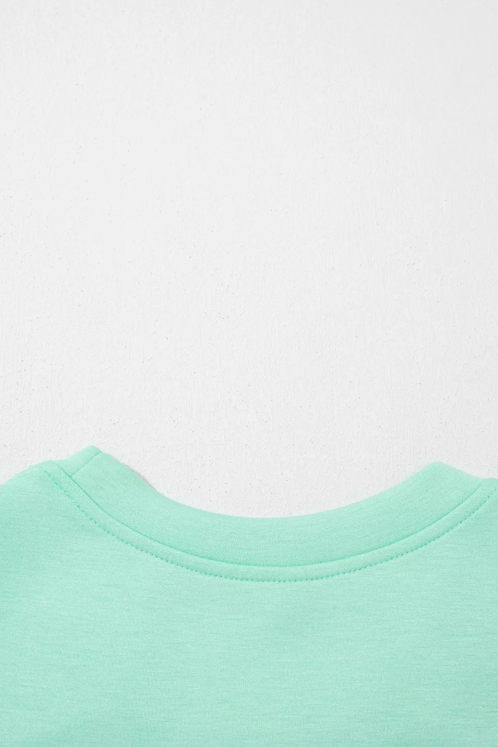 Mint green lounge set top crew neck detail with double stitching