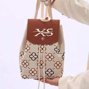 Floral Print Drawstring Backpack Bag, side view