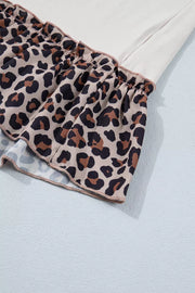 Cowgirl graphic tee with ruffled hem and leopard print detail