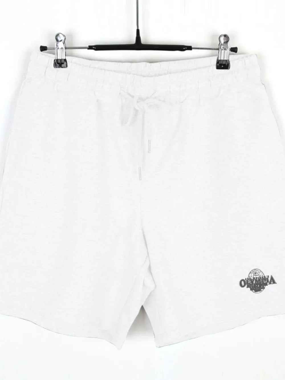 White jersey shorts with drawstring waist and Olympia logo detail